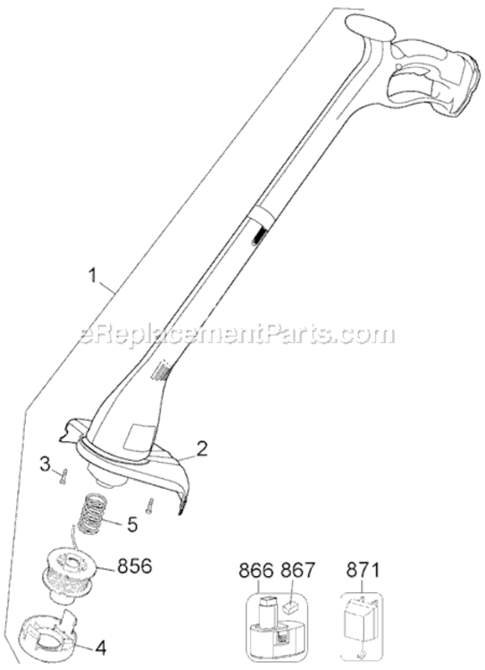 Page A Diagram and Parts List for CST500 Type 1 Black and Decker Trimmer